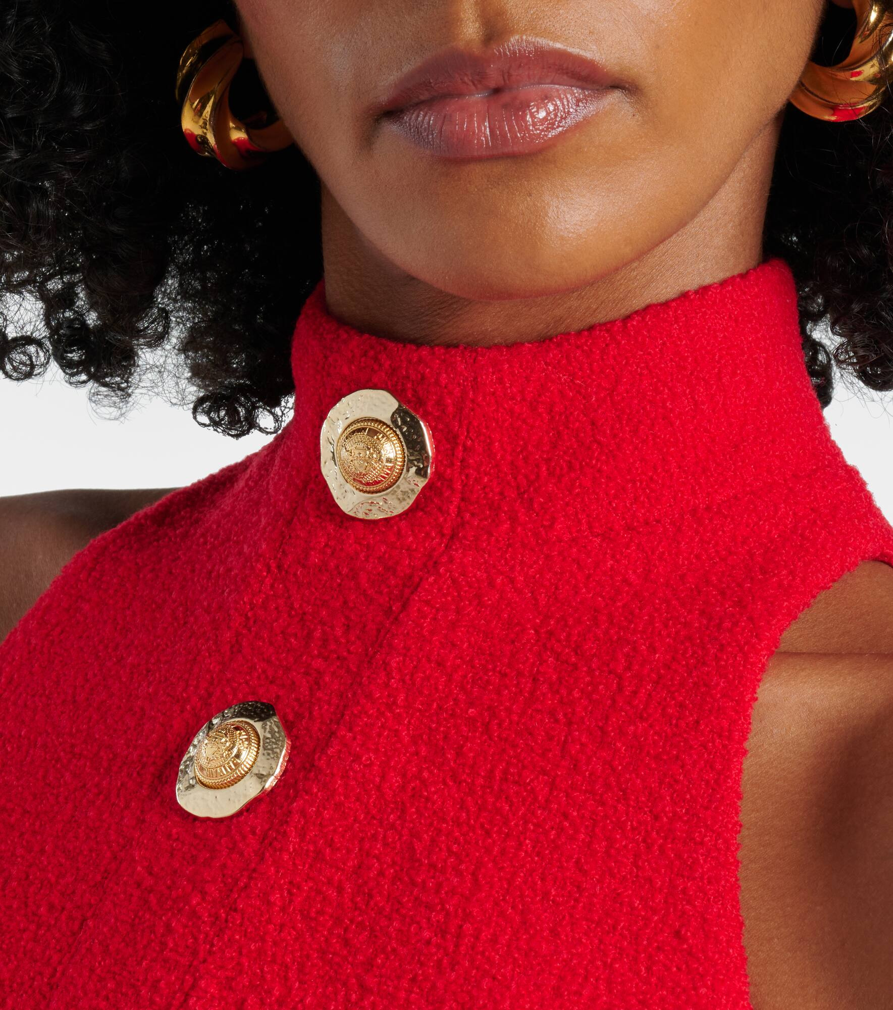 Halterneck wool-blend crêpe top - 5