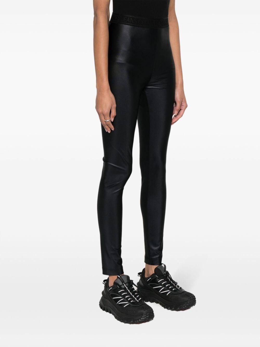 logo-waistband high-waisted leggings - 6