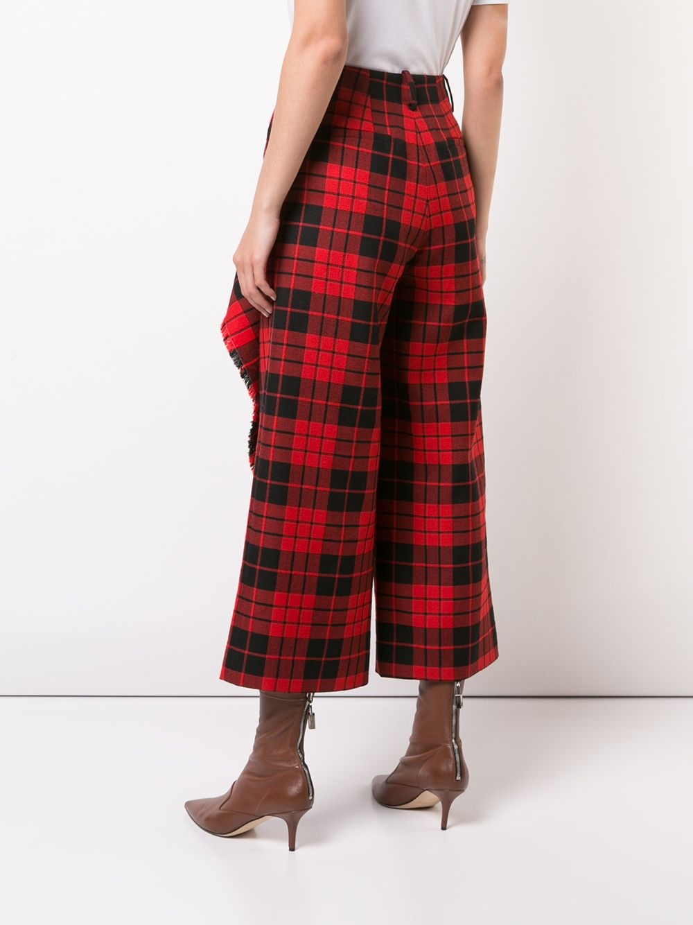 tartan print trousers - 4