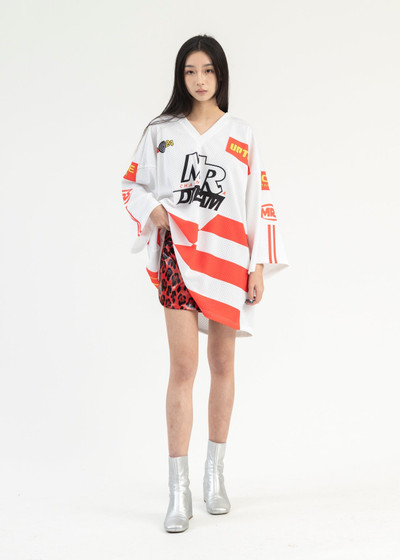 Martine Rose WHITE/ RED OVERSIZED FOOTBALL TOP outlook
