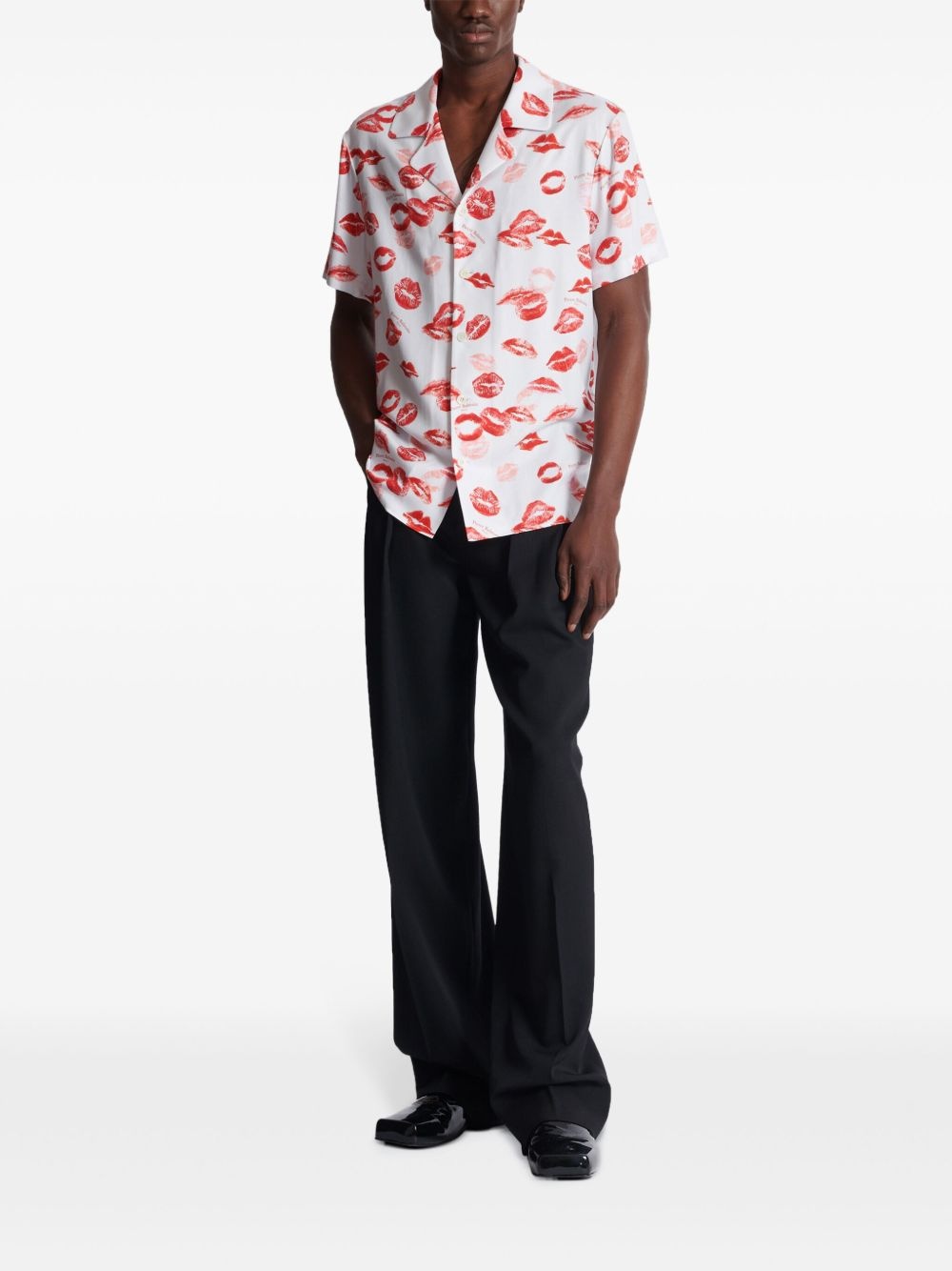 kiss-print pyjama shirt - 2