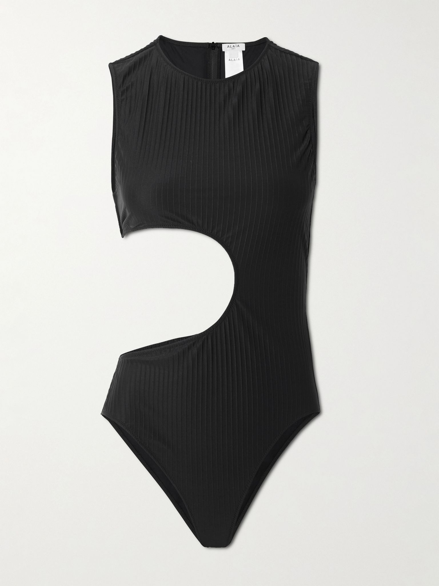 Cutout ribbed swimsuit Black - 1