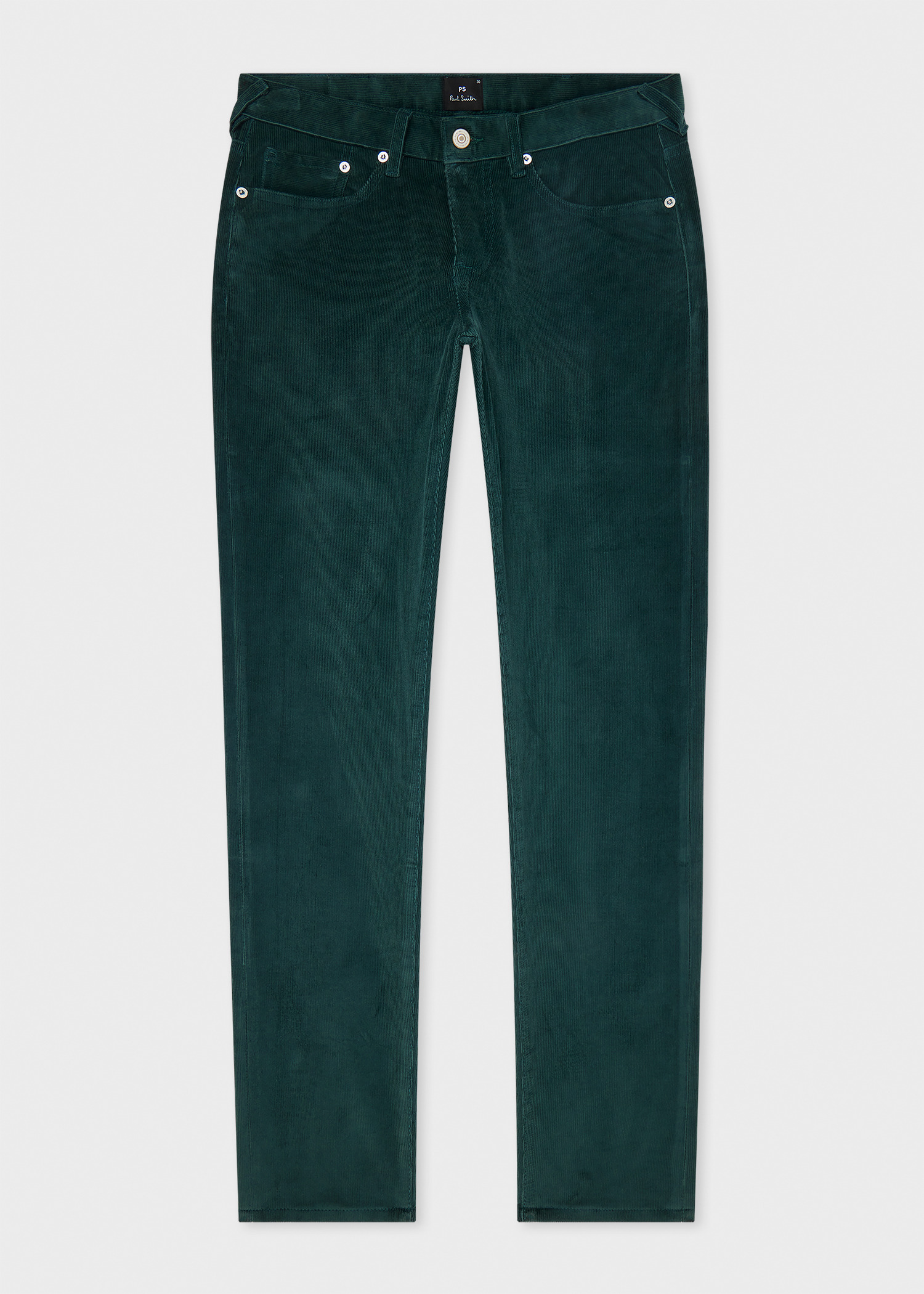 Tapered-Fit Petrol Blue Corduroy Trousers - 1