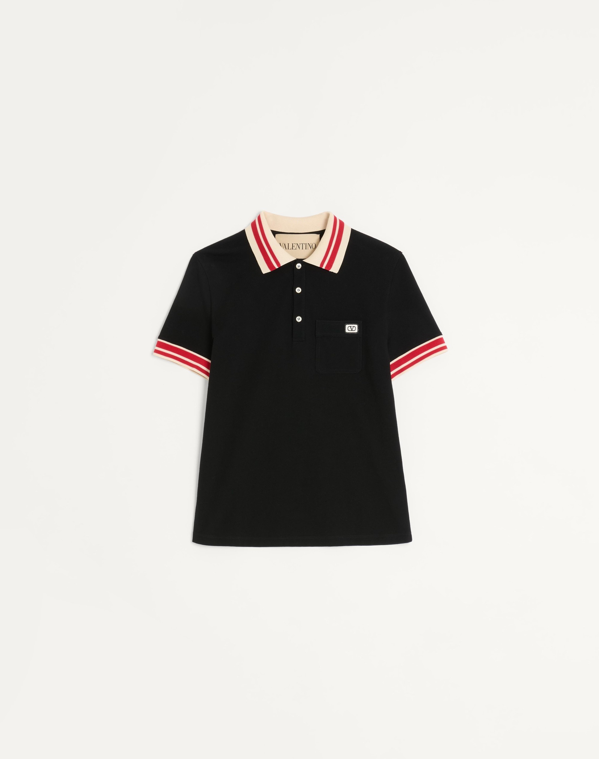 Tシャツ・カットソー VALENTINO Polo Valentino Garavani VLogo (V3MH01KB19 0NO) Valentino Garavani Men's VLogo-Patch Pique Polo Shirt
