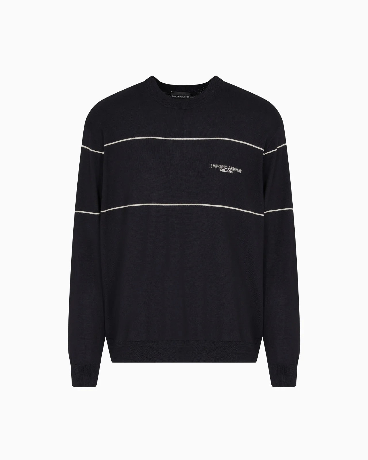 VIRGIN-WOOL JUMPER WITH JACQUARD LOGO - 1