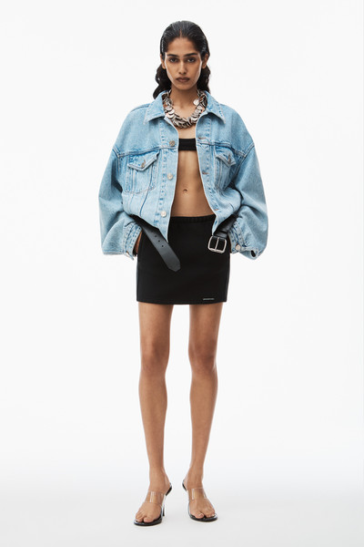 Alexander Wang mini skirt in classic cotton terry with logo waistband outlook