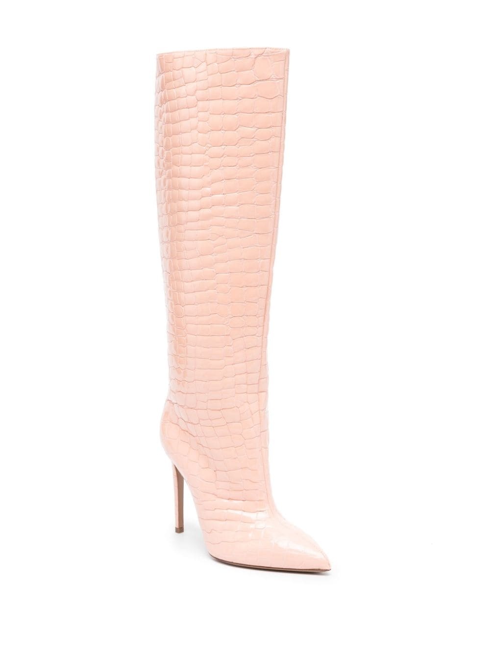 120mm crocodile-embossed leather boots - 2