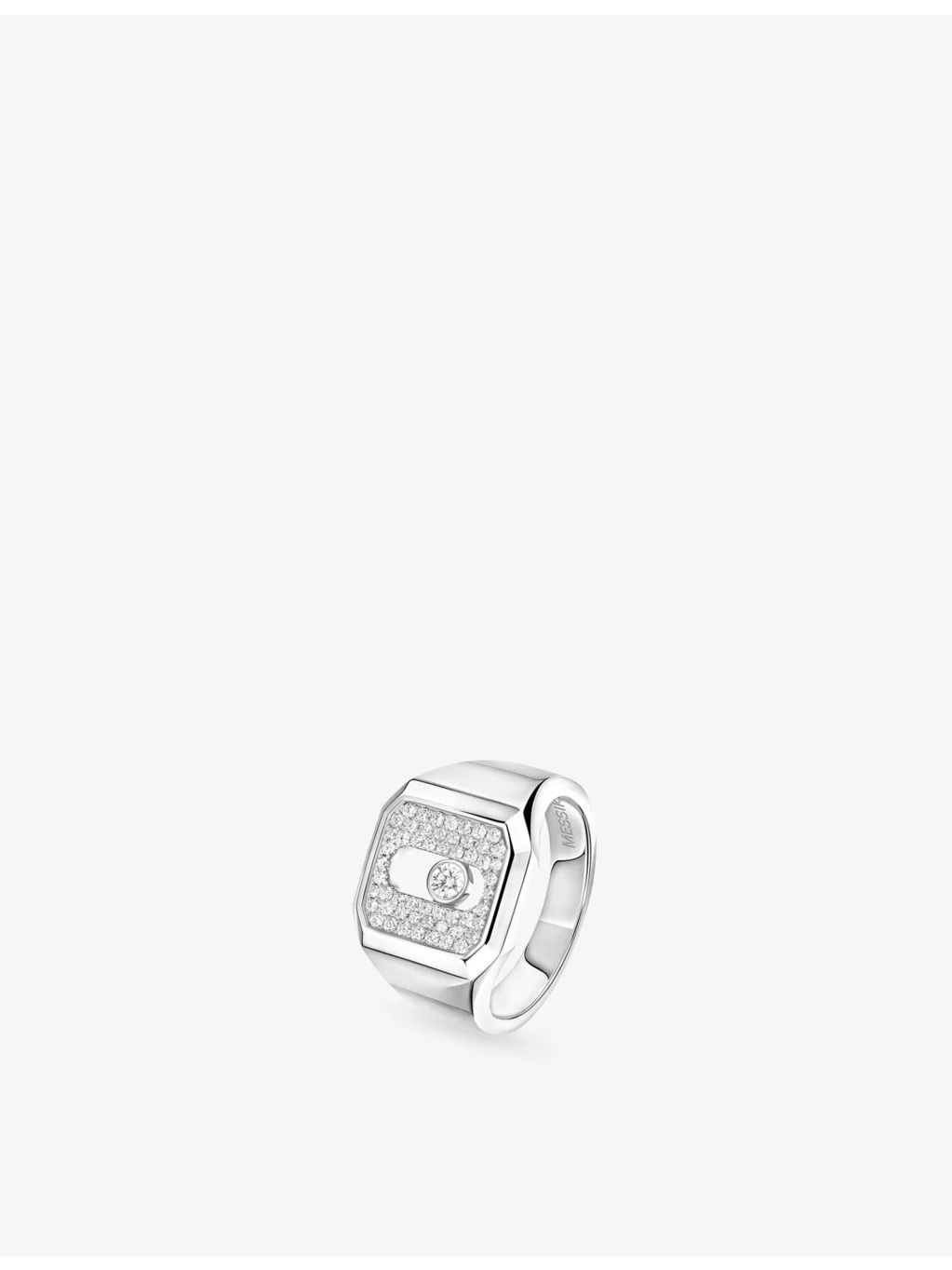 Move Joaillerie Pave 18ct Gold And 0.27ct Diamond Signet Ring - 1