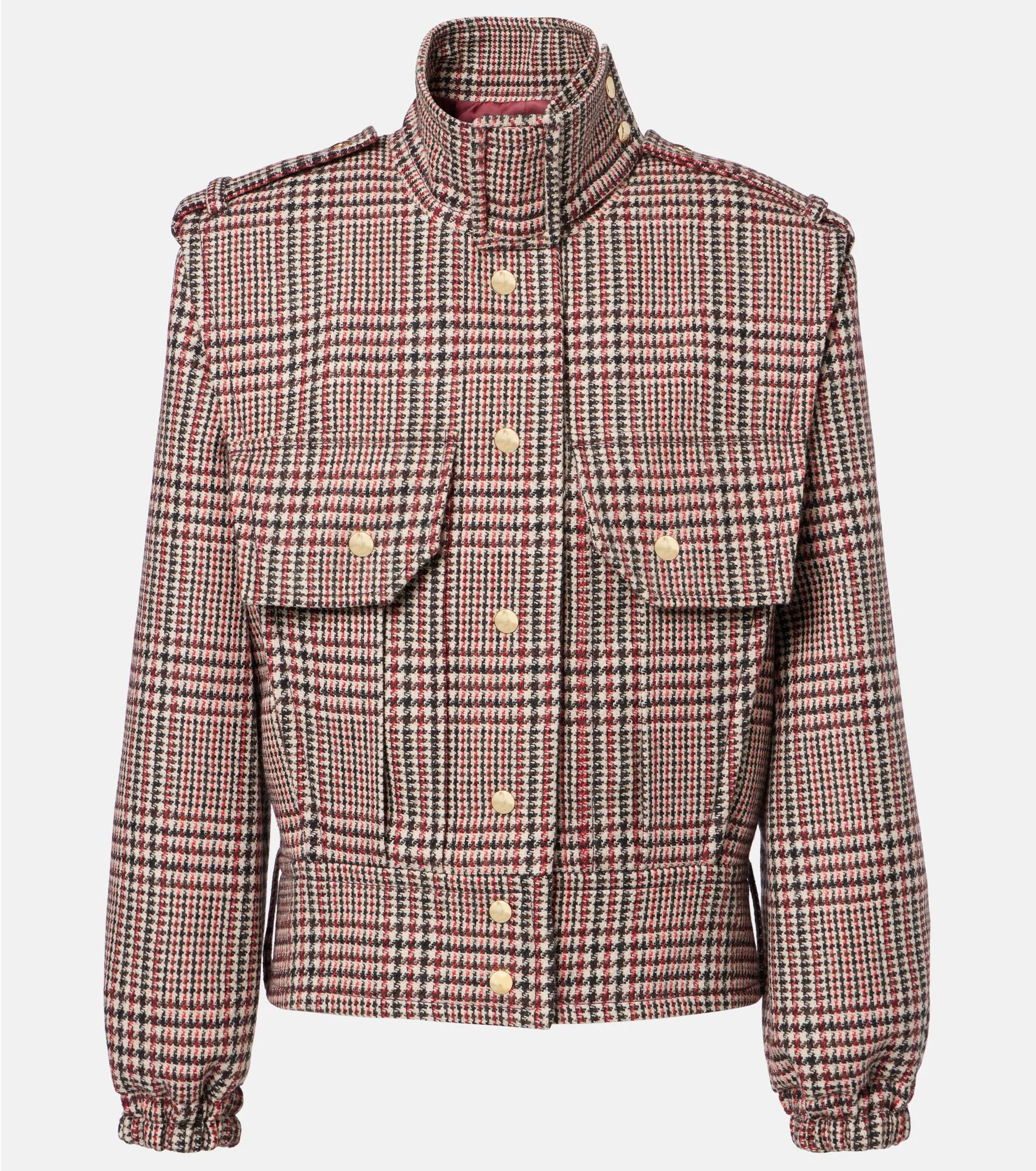 Checked virgin wool jacket - 1