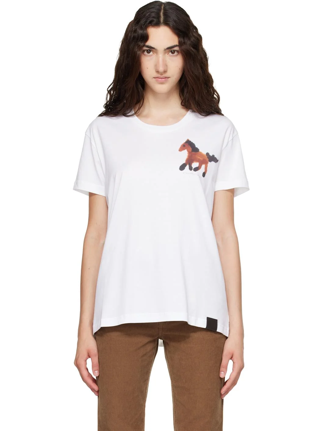White Watercolour Horse Cotton T-shirt - 1