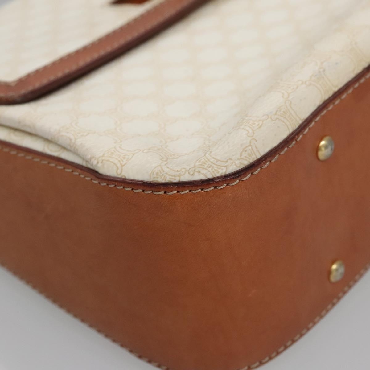 CELINE Macadam Canvas Hand Bag Pvc Leather White - 14
