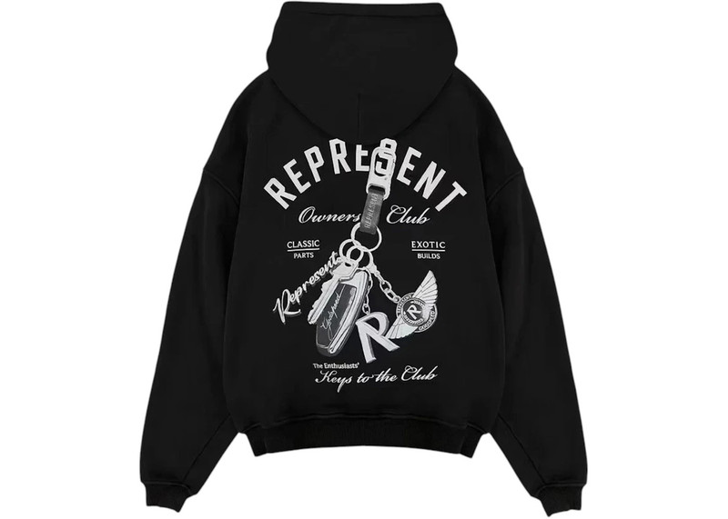 REPRESENT Represent Keys To The Club Hood Black outlook
