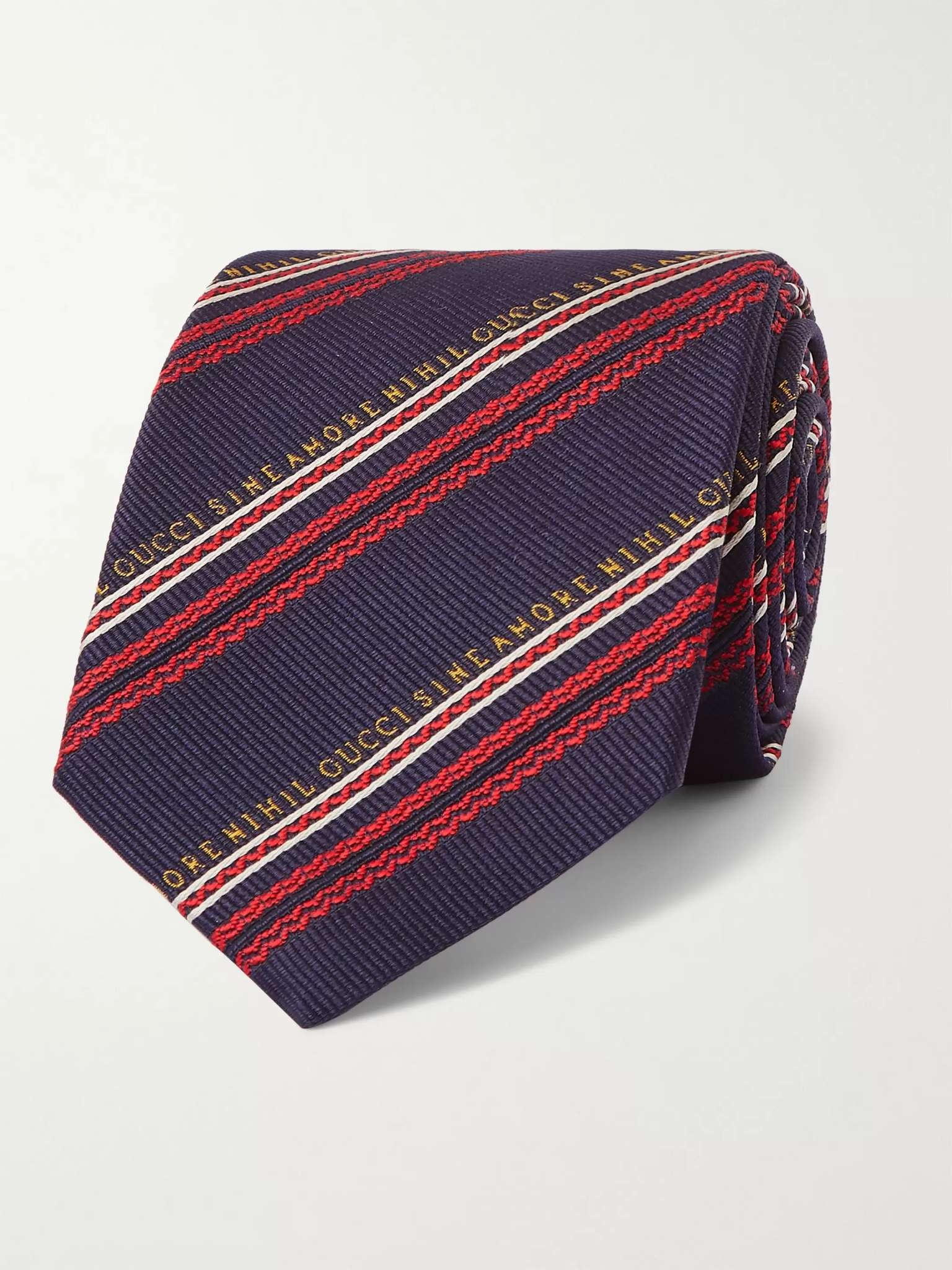 7.5cm Striped Silk and Wool-Blend Jacquard Tie - 4