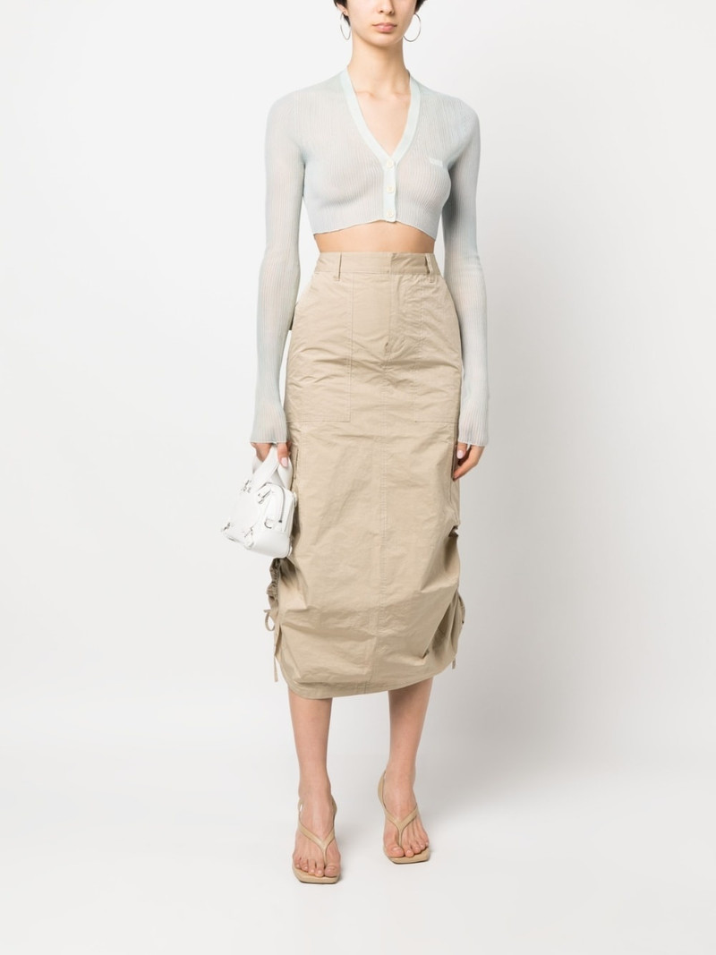 Off-White cropped embroidered-logo cardigan outlook