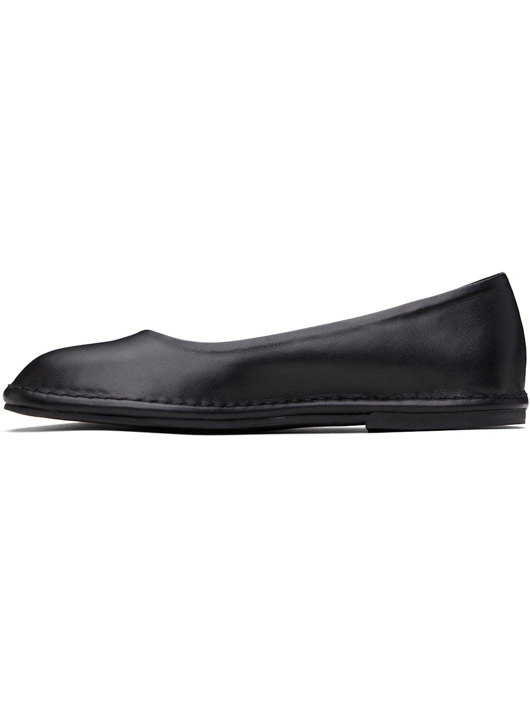 Black Rounded Slip-On Loafers - 3