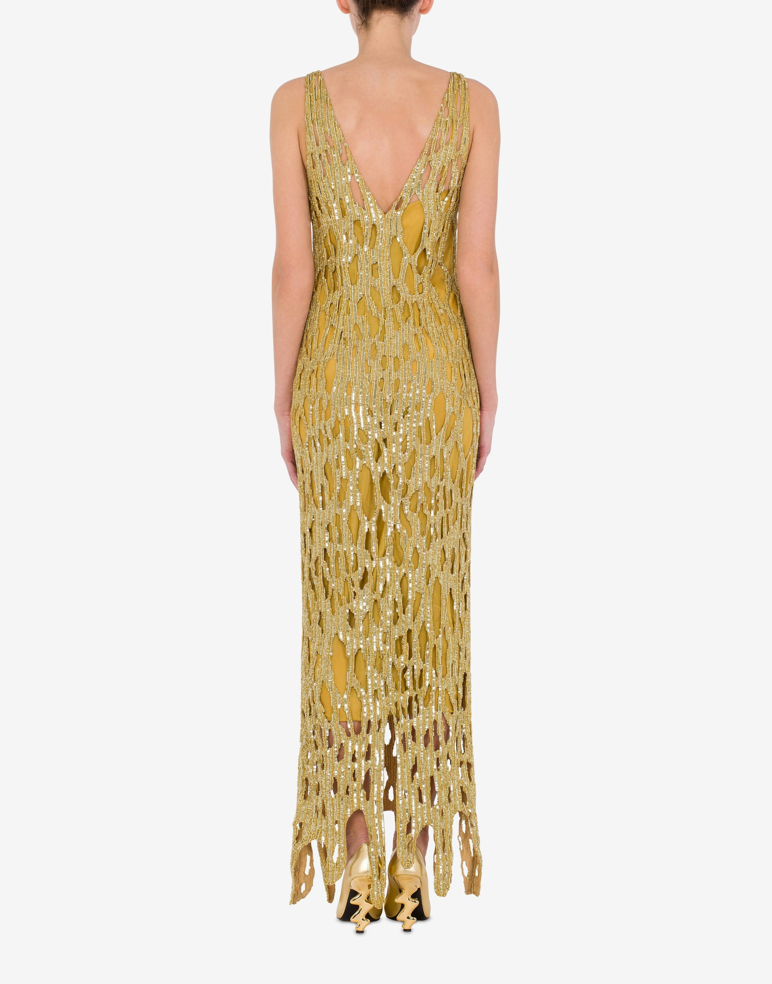 MORPHED EFFECT SATIN DRESS WITH SEQUINS - 3