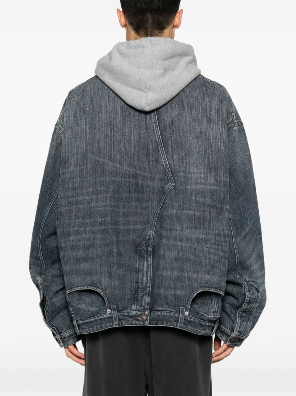 deconstructed oversized denim jacket - 4