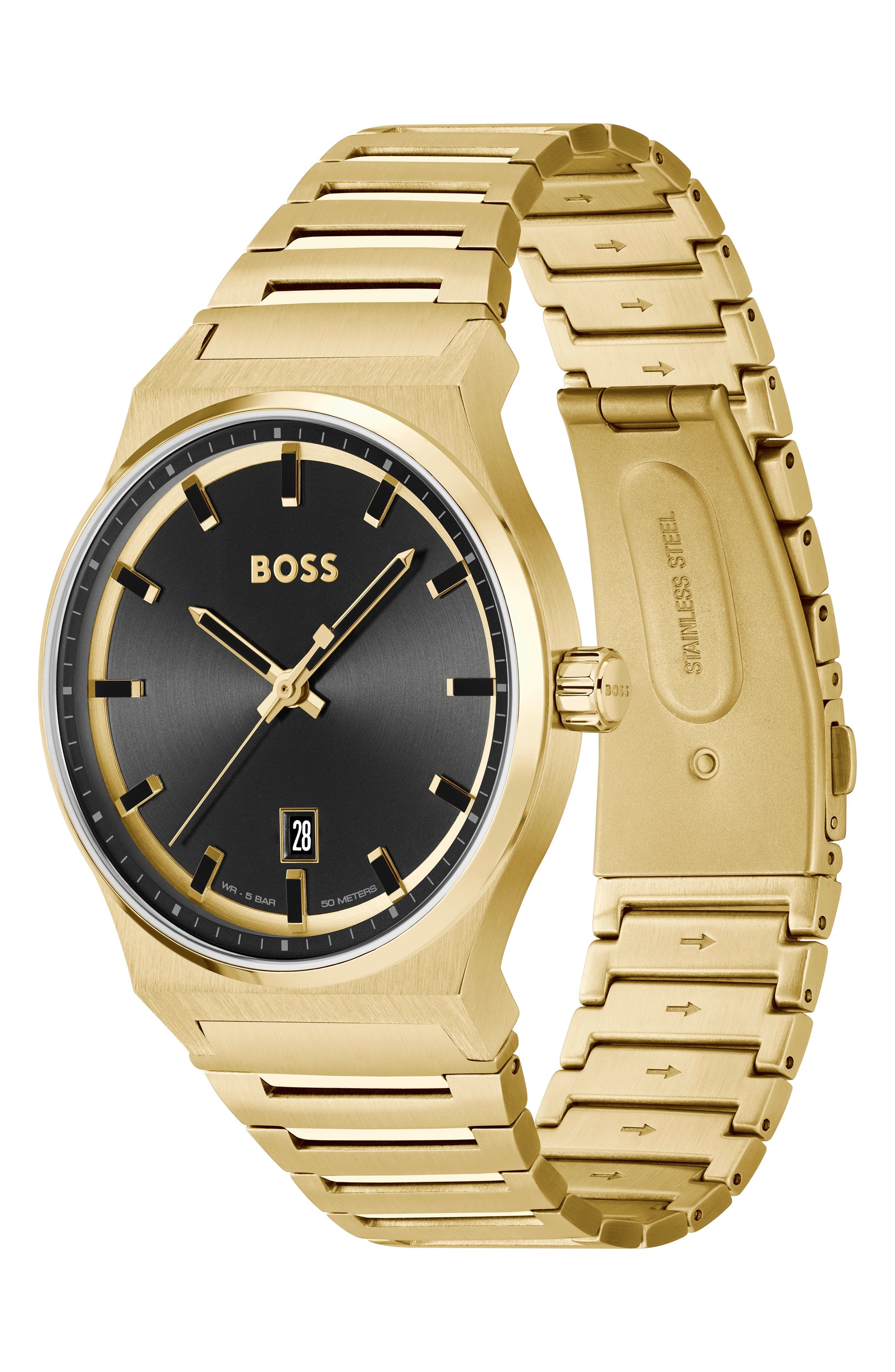 BOSS Candor Bracelet Watch, 41mm in Black at Nordstrom - 3