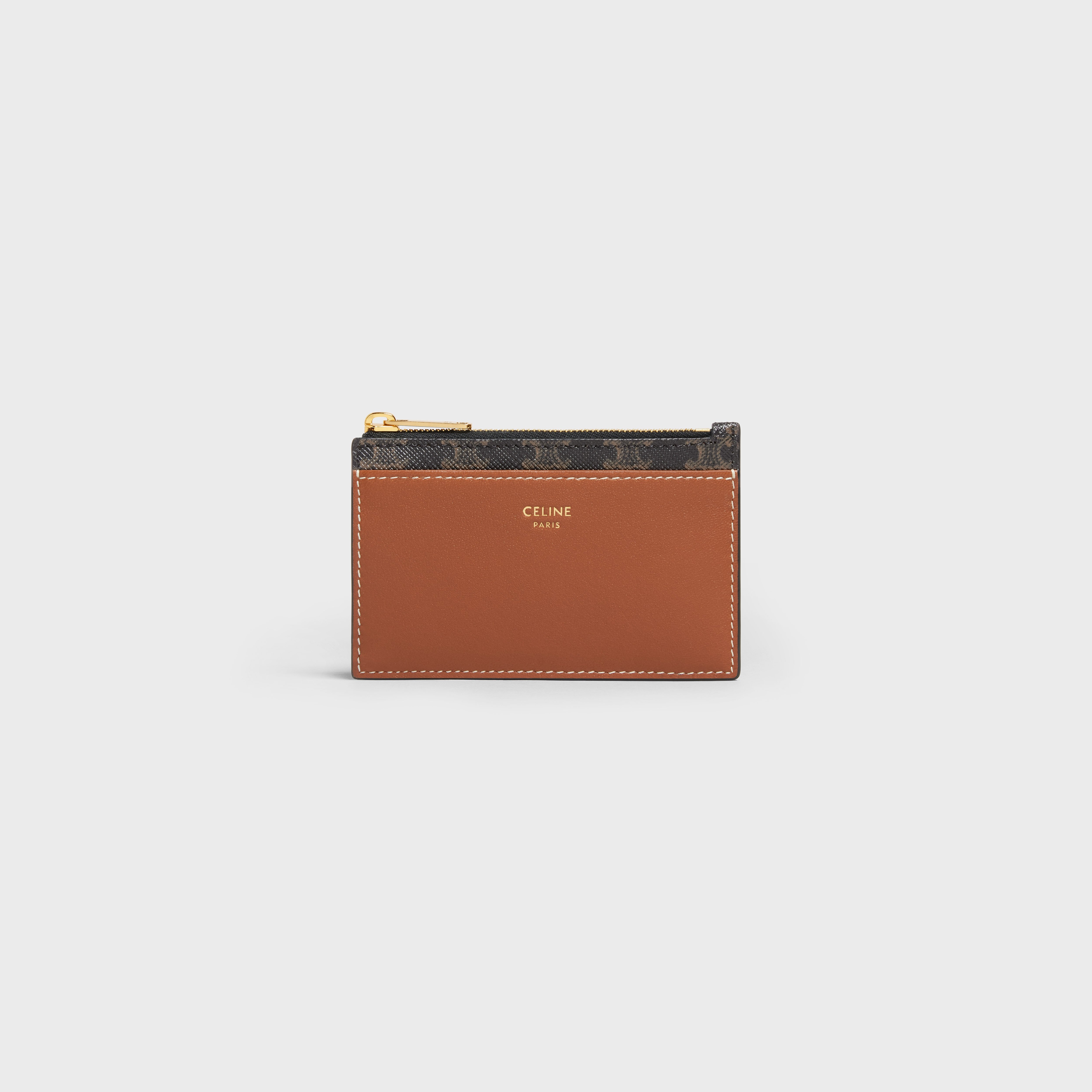 Zipped Card Holder in Triomphe Canvas and Lambskin - 1