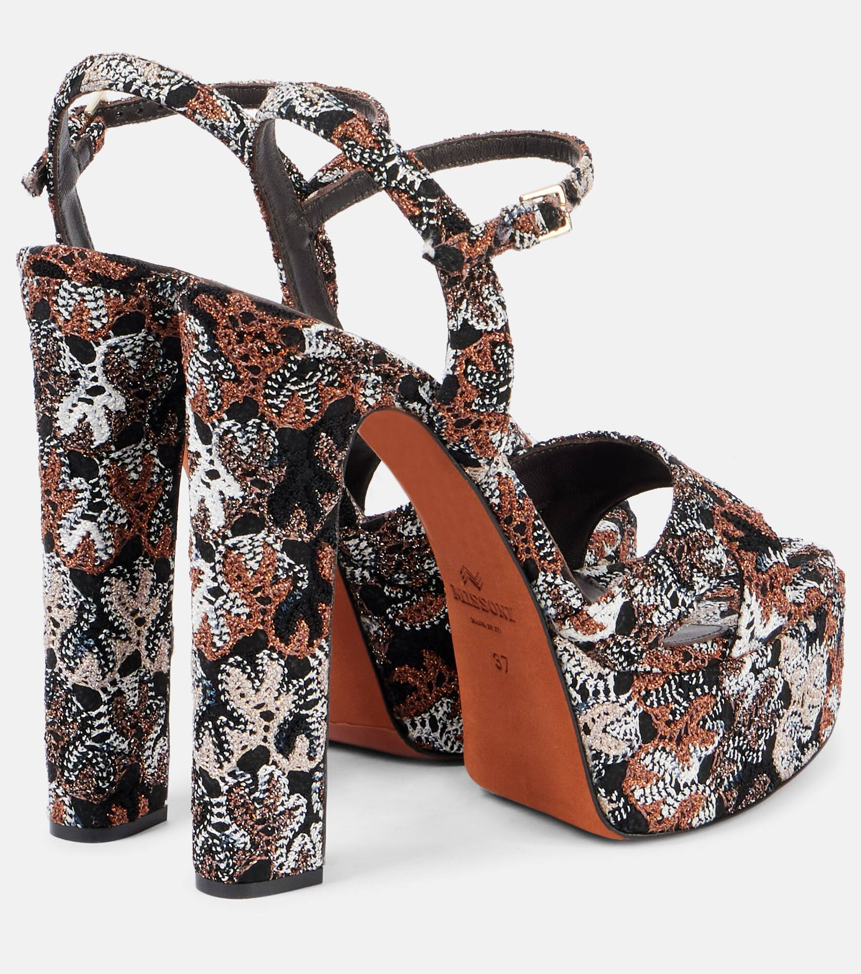 Angela Raschel lamé platform sandals - 2