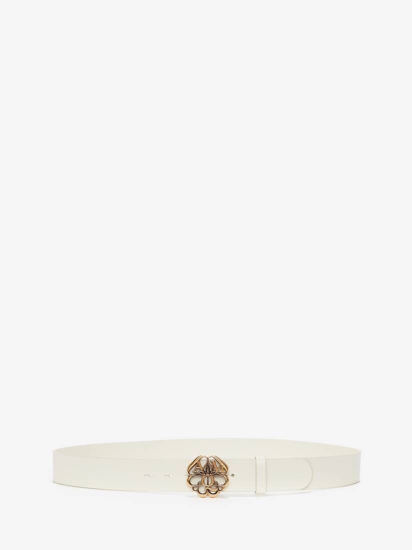 Men's Seal Logo Belt in Ivory - 1