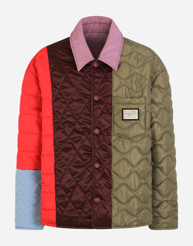 Reversible quilted nylon jacket with plate - 3