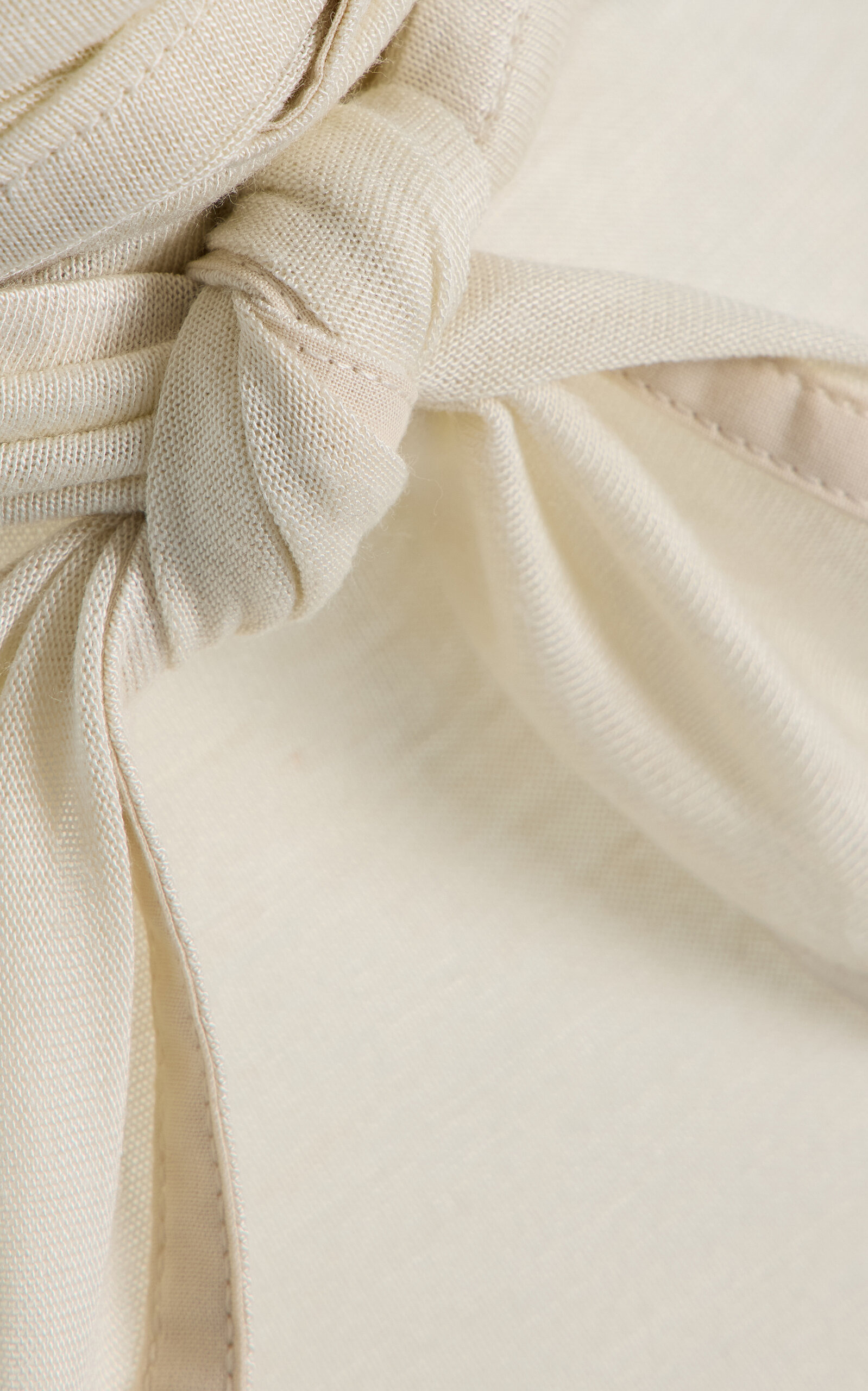 Patch-Detailed Jersey Scarf-Neck Top white - 5