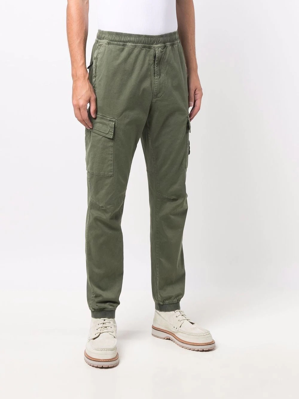 elasticated-waist cargo trousers - 3