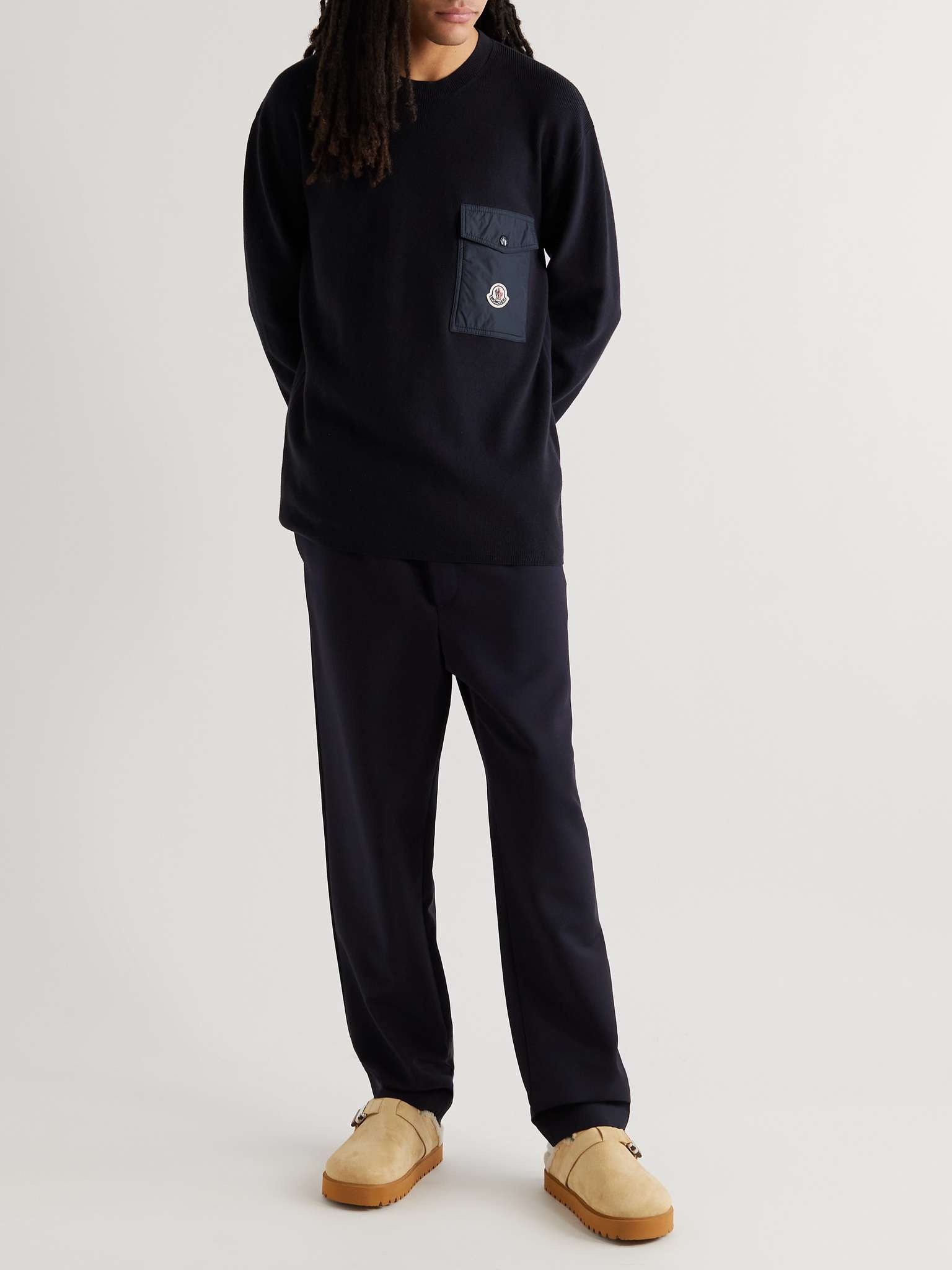 Logo-Appliquéd Shell-Trimmed Cotton Sweater - 2