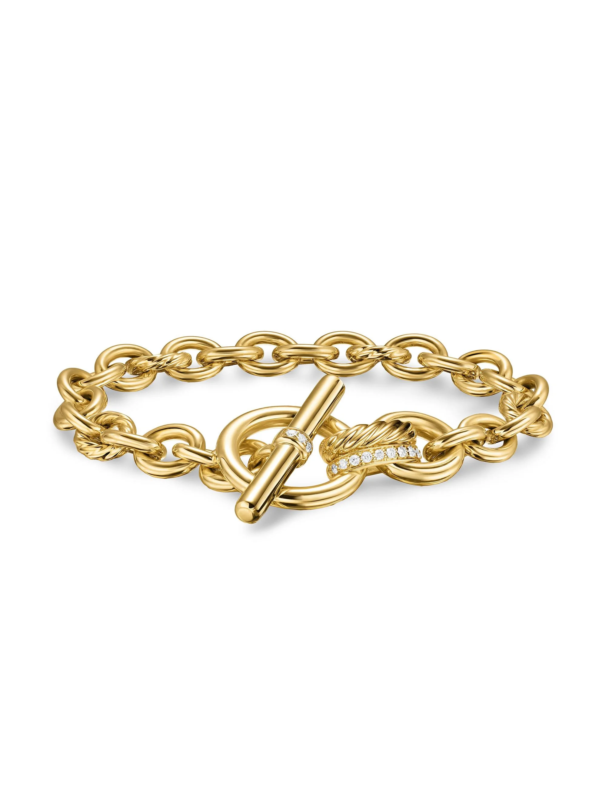 Women's DY Mercer Toggle Chain Bracelet in 18K Yellow Gold - Diamond - 1