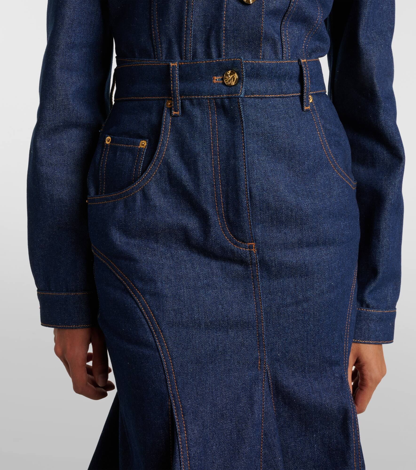 Denim midi skirt - 4