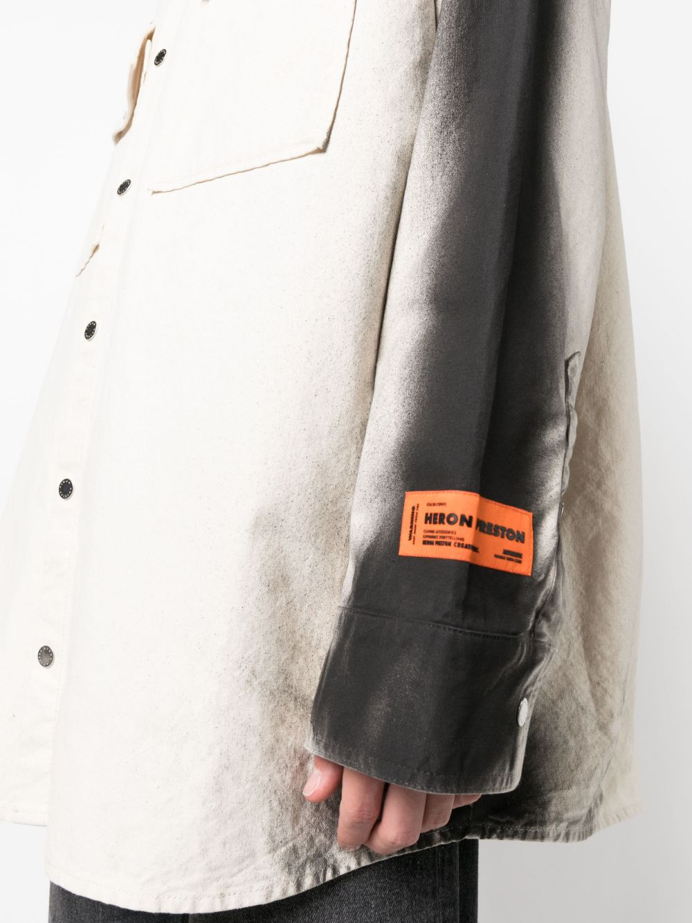 faded-effect logo-patch shirt - 5