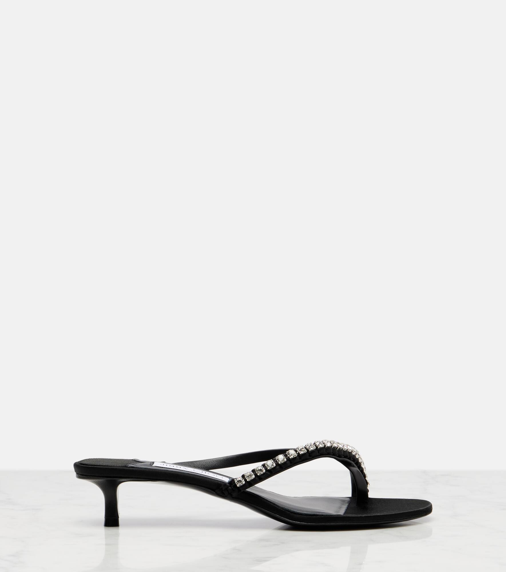Dila 35 leather and satin thong sandals - 4