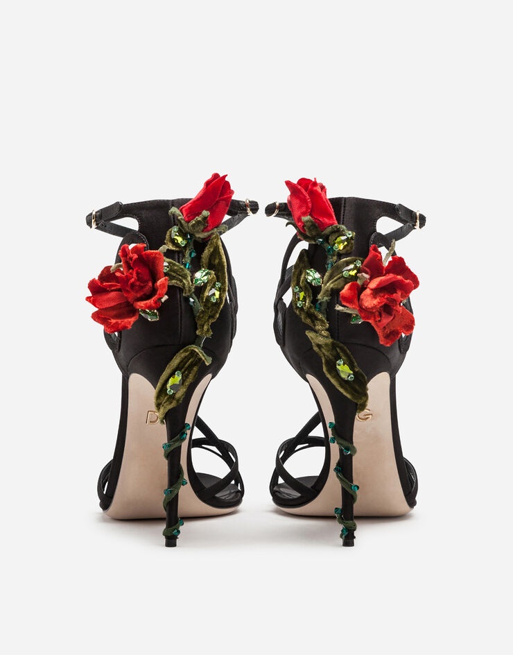 Satin sandals with embroidery - 3