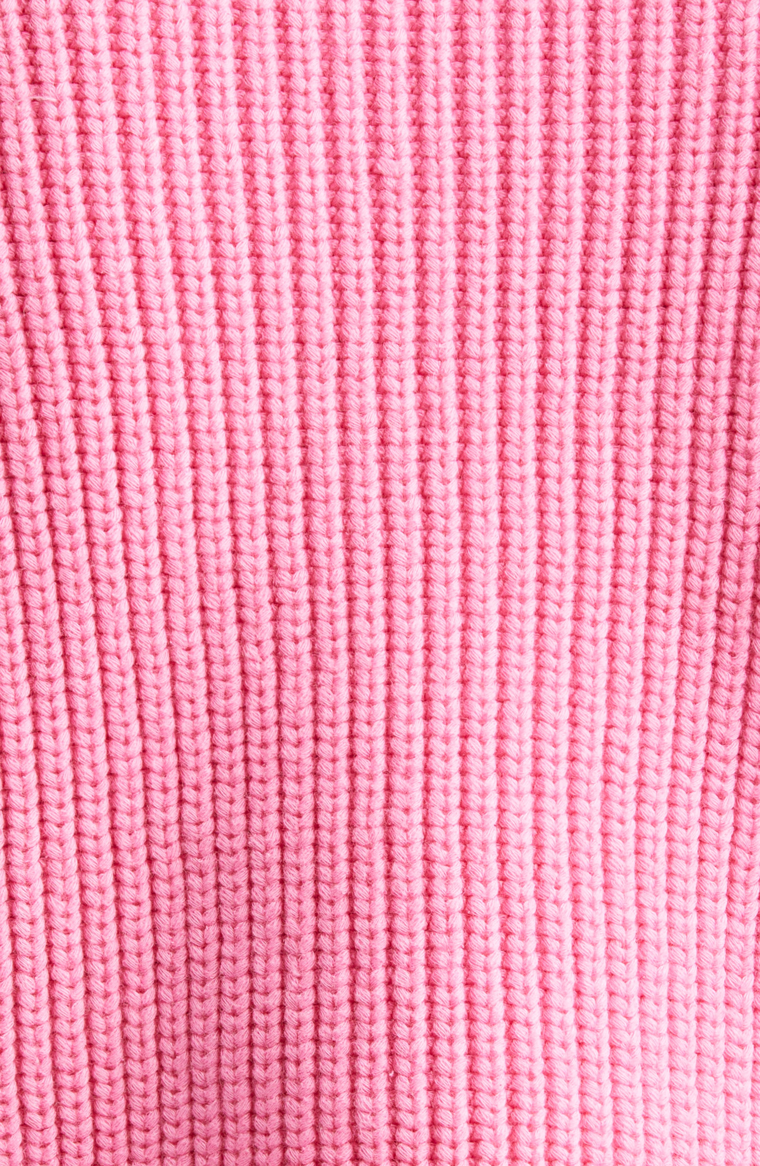 Area Crystal Flower & Crochet Heart Appliqué Crop Rib Sweater in Fuchsia at Nordstrom - 7