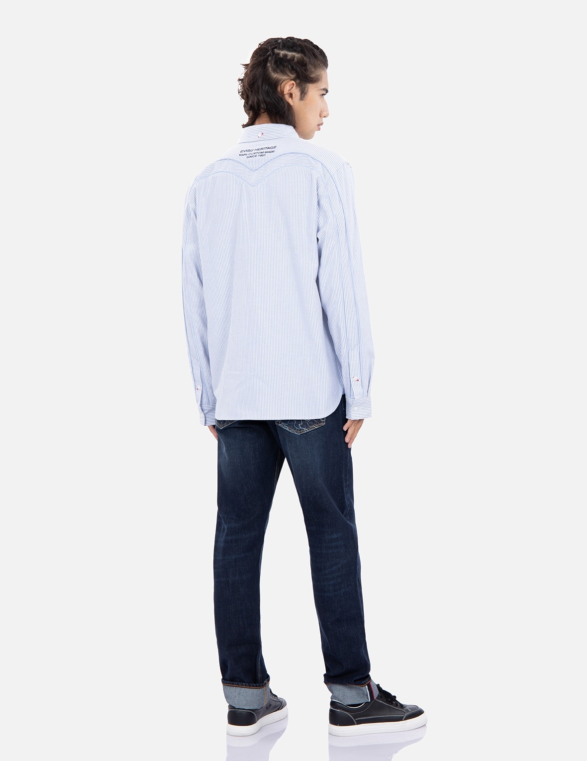DAICOCK INSERT STRIPED OXFORD SHIRT - 4