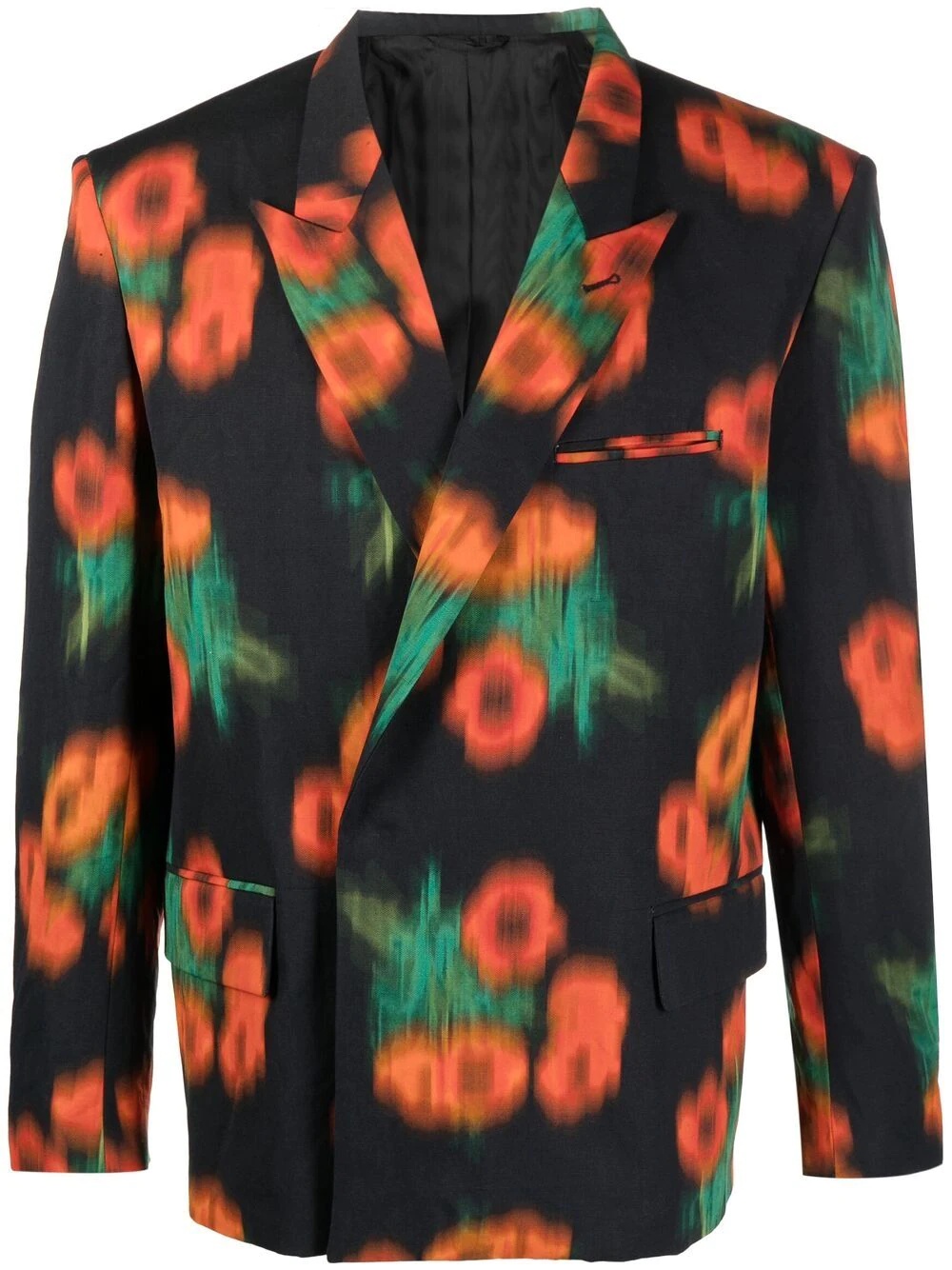 abstract-print peak-lapel blazer - 1