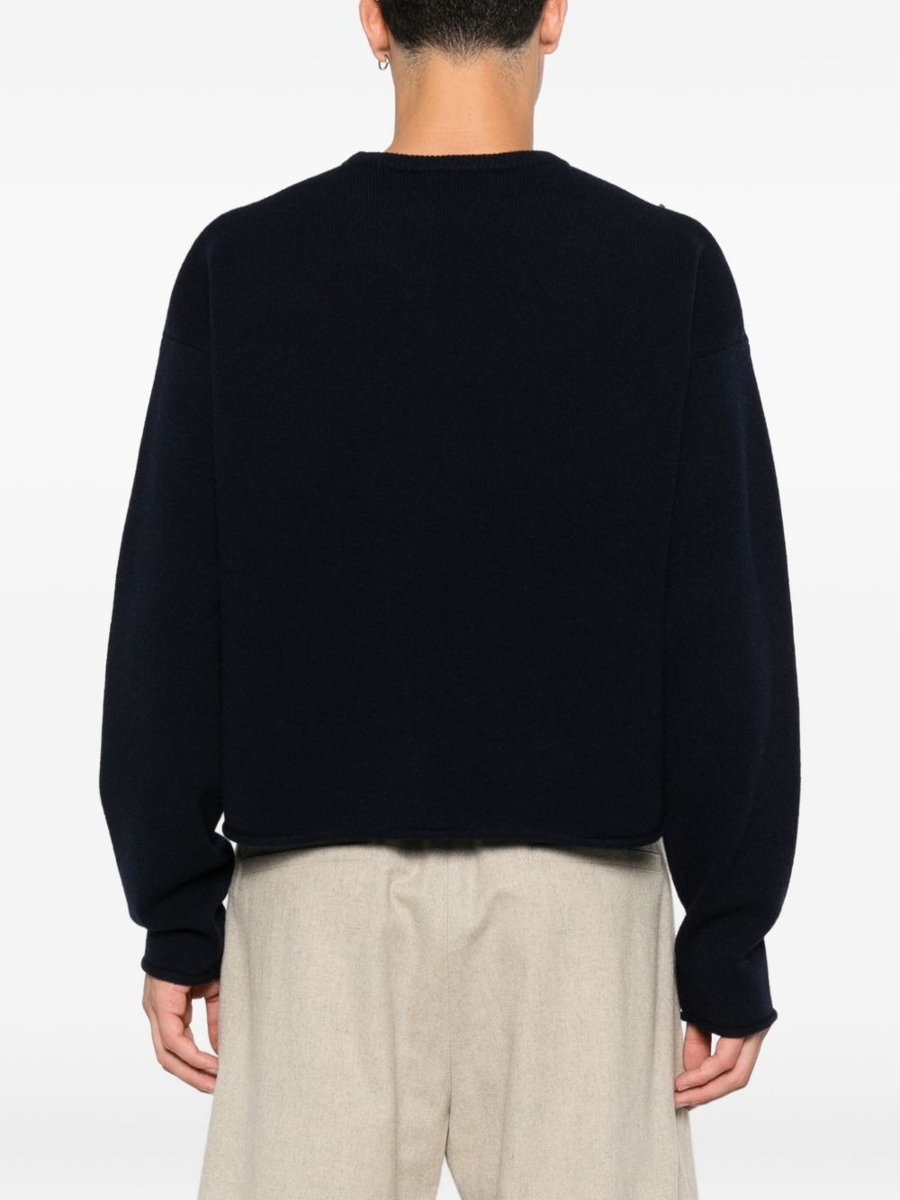 round-neck cropped sweater - 4