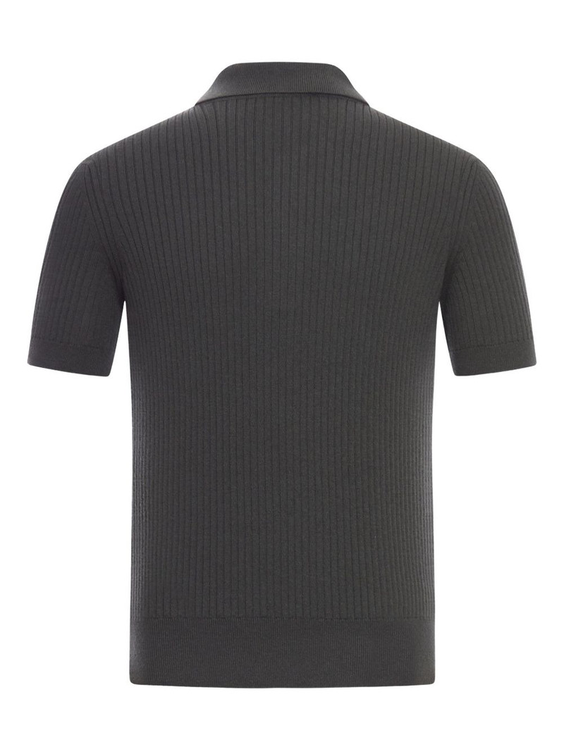 GUCCI chest-pocket ribbed polo shirt outlook
