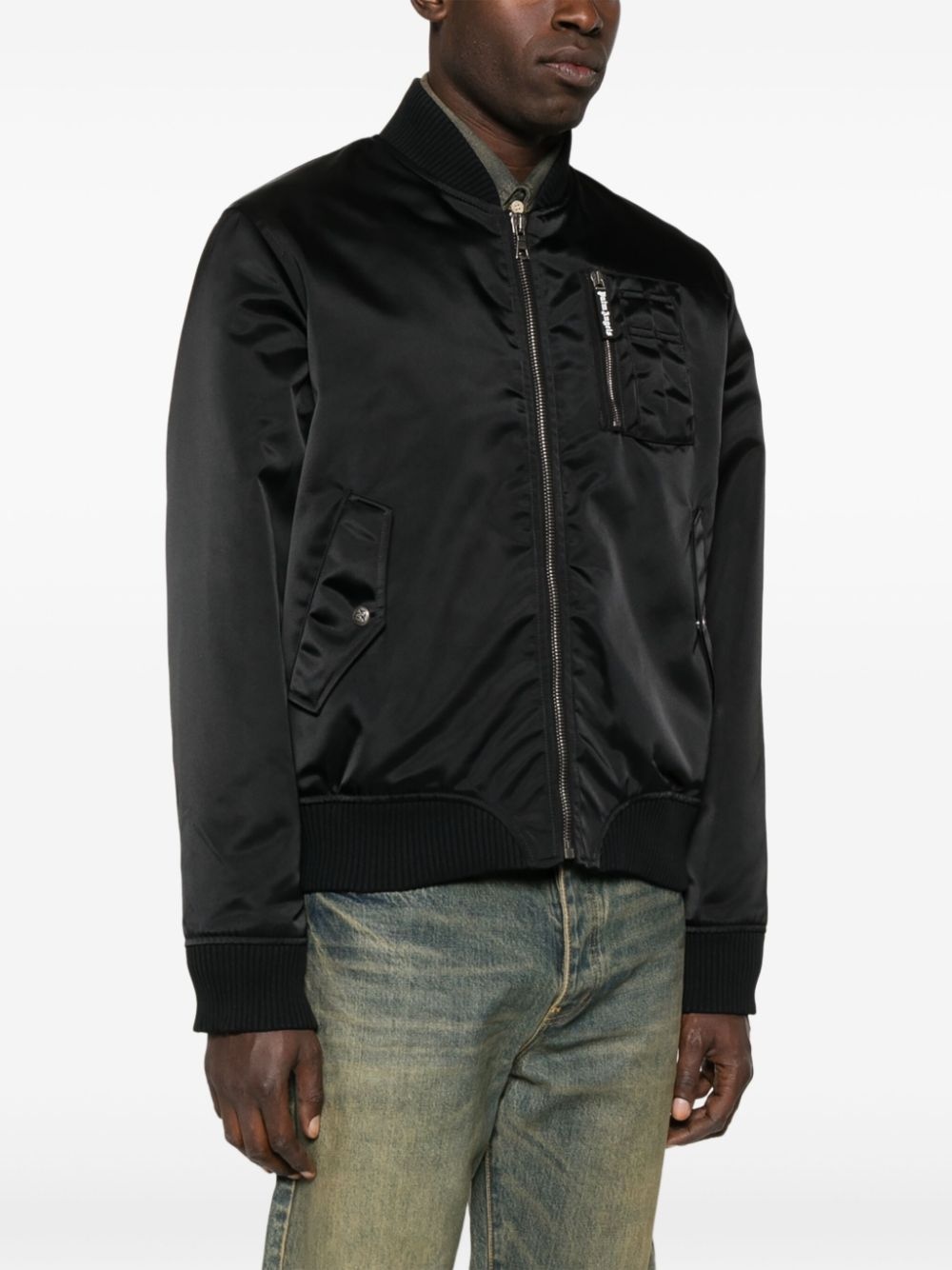 curved-logo bomber jacket - 4