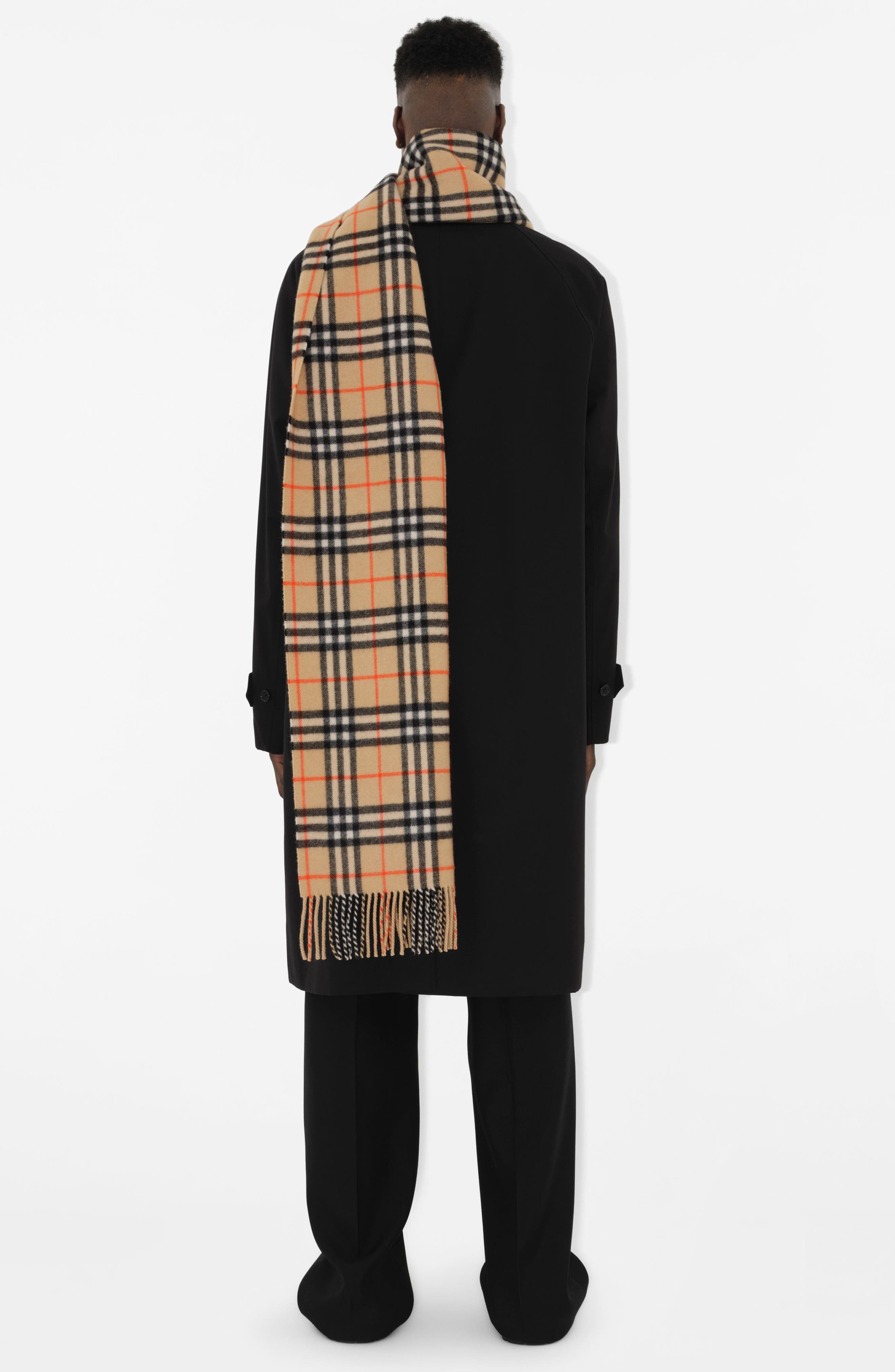 burberry Megacheck Cashmere Scarf in Sand at Nordstrom - 4