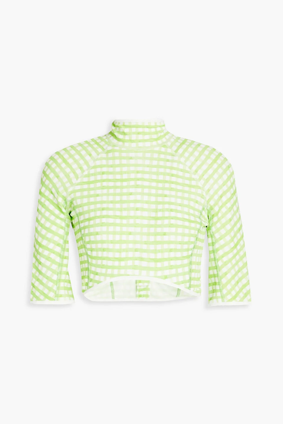 Tuba cropped gingham jersey turtleneck top - 1