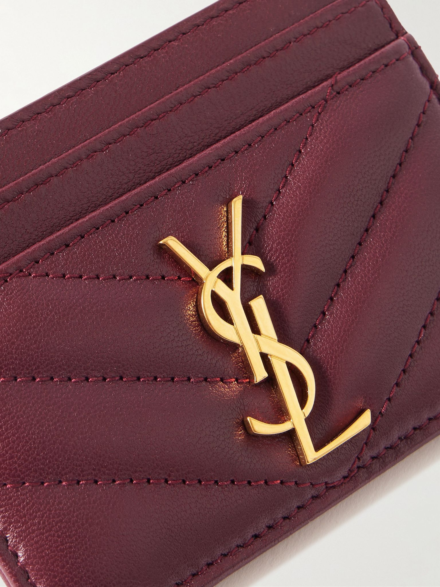 Cassandre matelassé leather cardholder Burgundy - 3