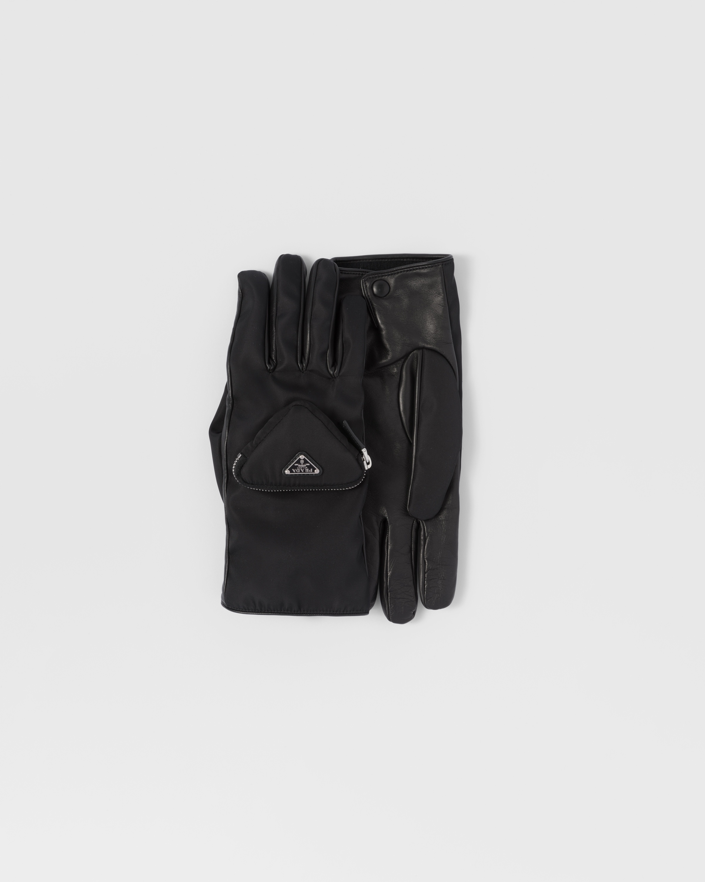 Re-Nylon and Napa leather gloves - 1