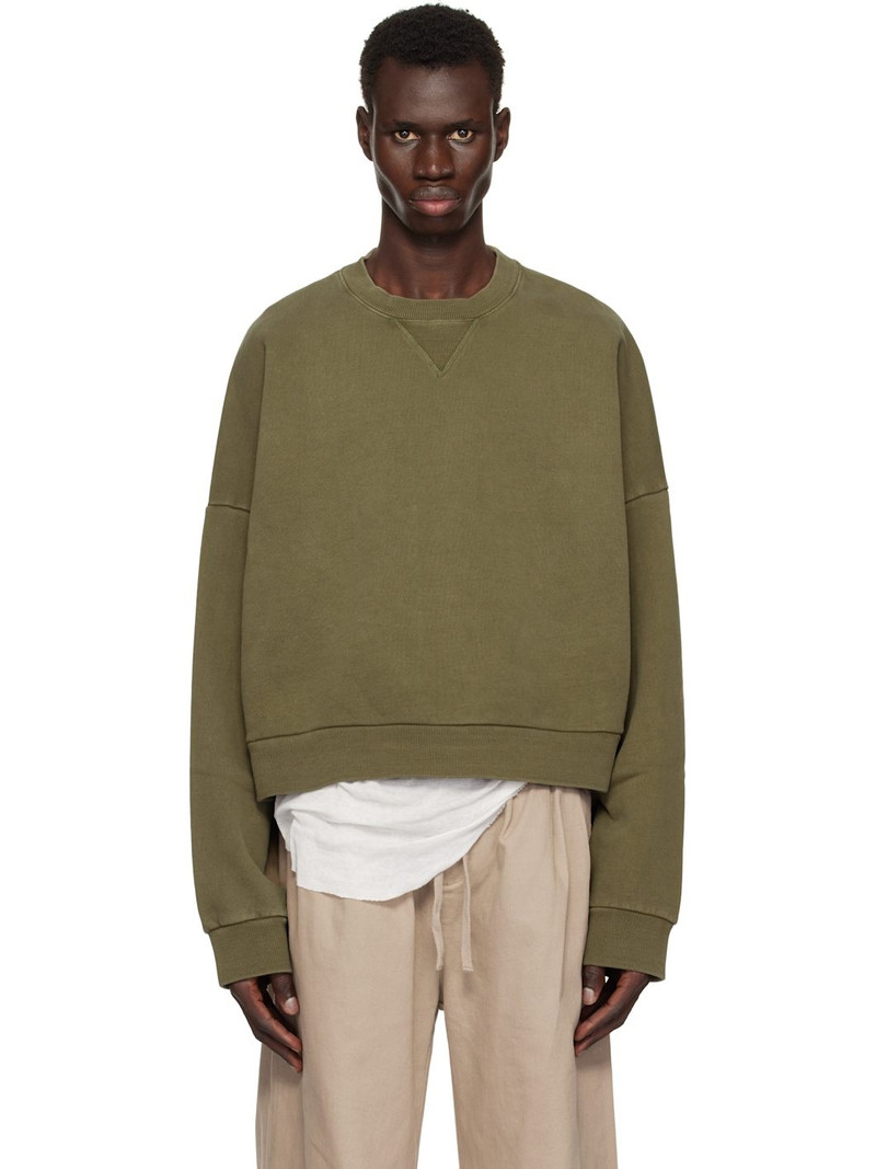 Khaki Box Crew Sweatshirt 1