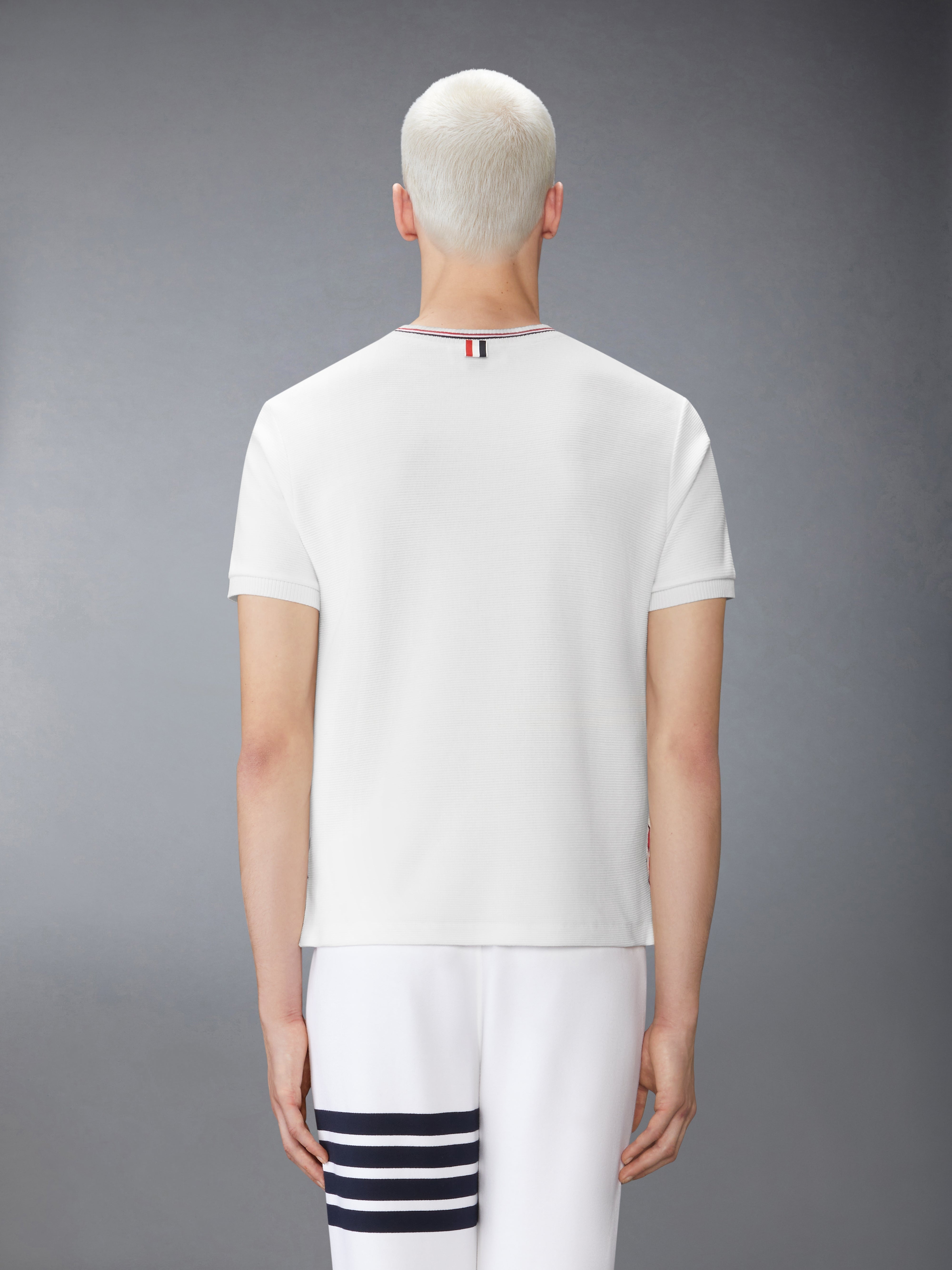 COTTON WAFFLE RIB CUFF TEE - 3