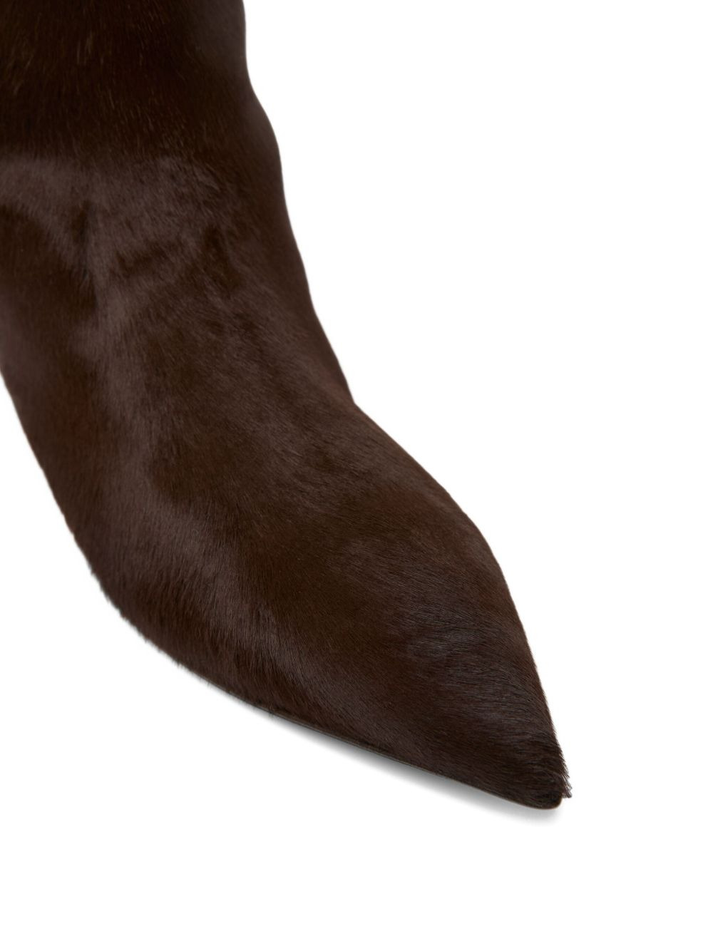 calf-hair pointed-toe boots - 4