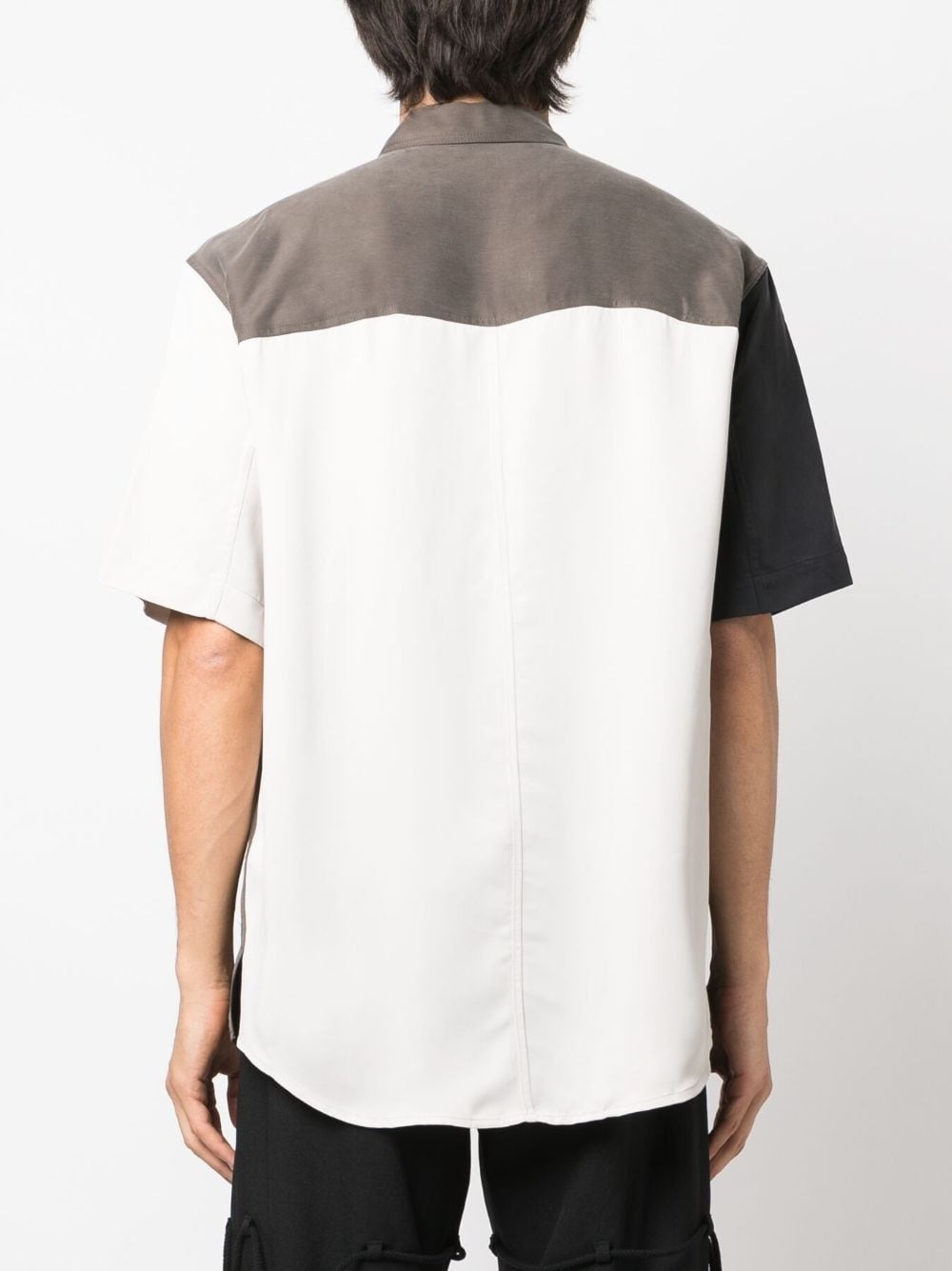 colour-block short-sleeve shirt - 4
