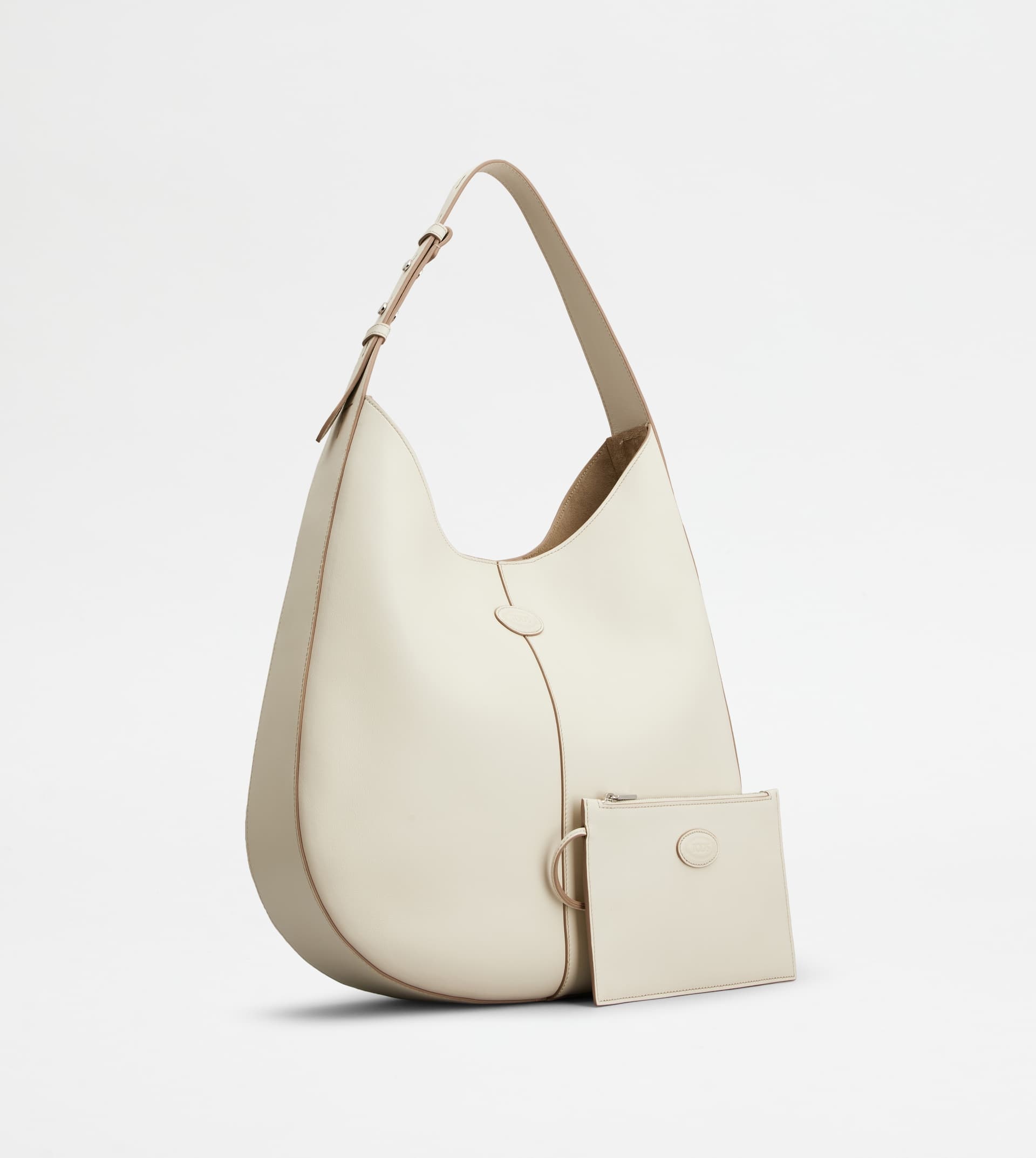 TOD'S DI BAG HOBO IN LEATHER MEDIUM - WHITE - 3