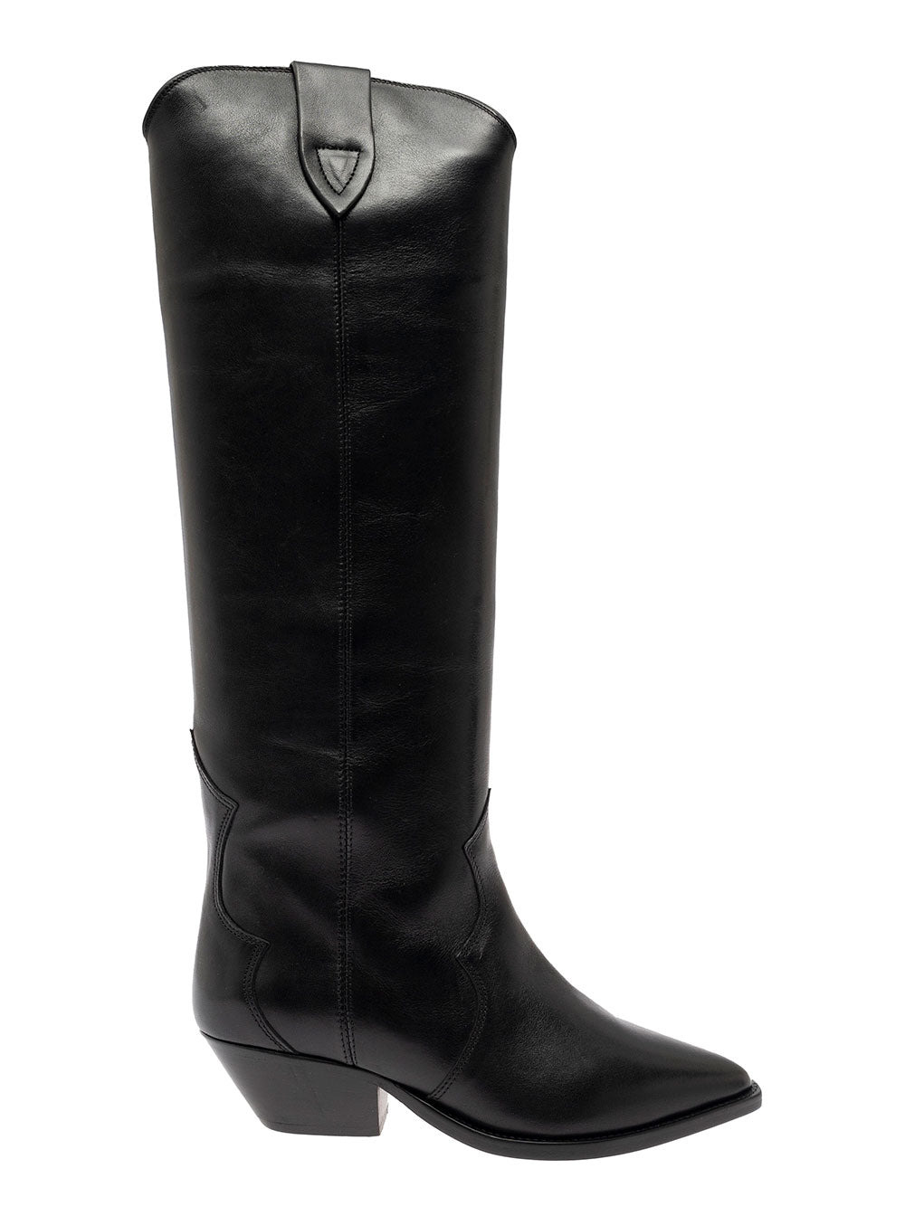 Isabel Marant Women 'Denvee' Black Knee-High Boots With Medium Block Heel In Leather Woman - 1